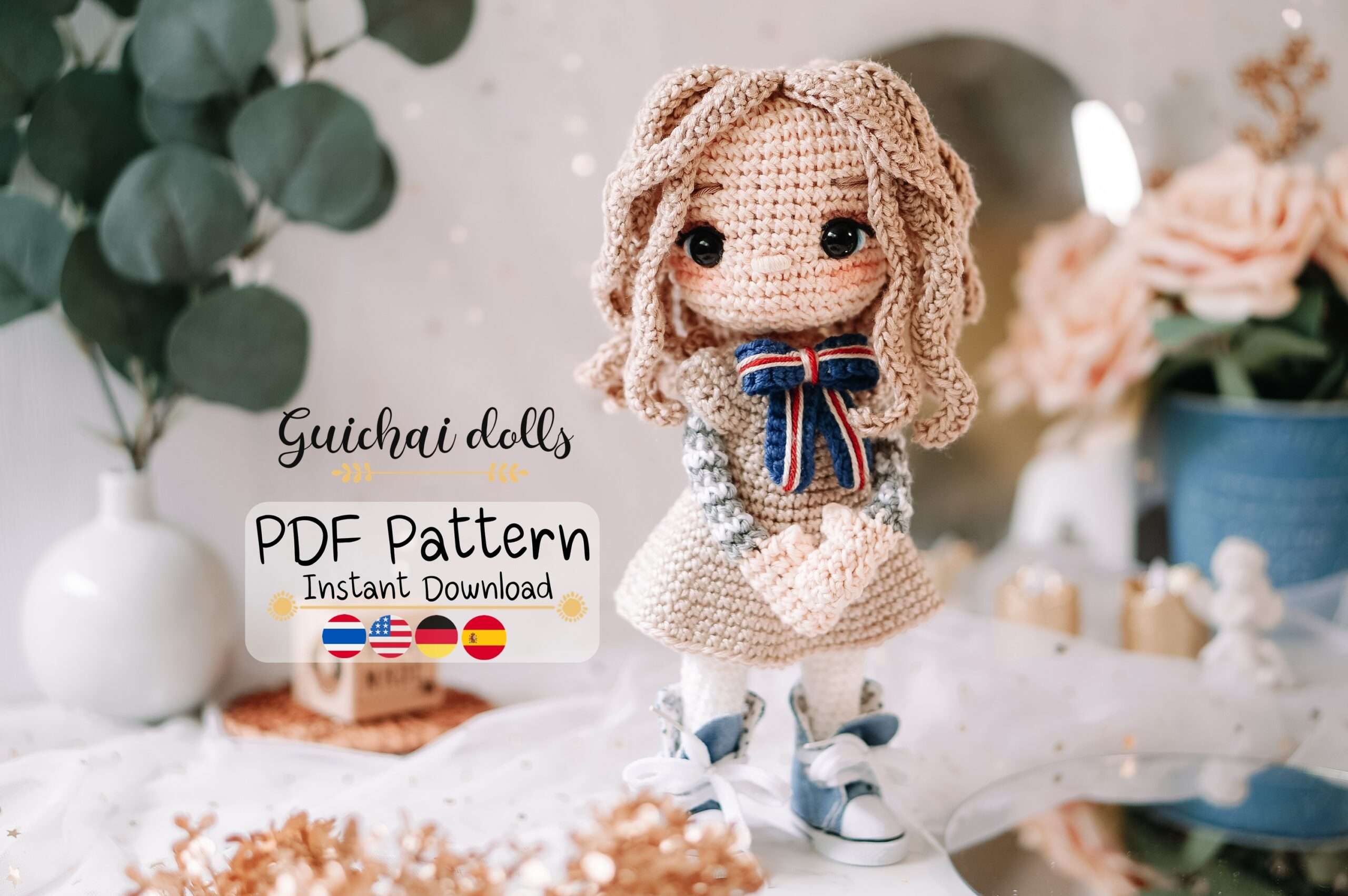 Megan Crochet Pattern (Amigurumi, Crochet , Photo Tutorial) Guichai Dolls