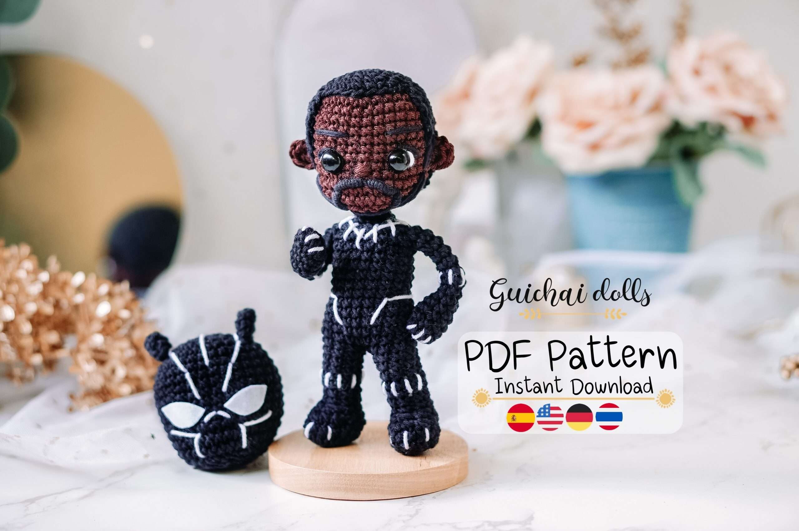 Black Panther Crochet Pattern (Amigurumi, Crochet , Photo Tutorial