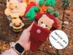 Veggie Hideout Friends, Easter Critters, Garden Animal Crochet PDF Pattern Rabbit, Hamster, Raccoon, Squirrel, Mouse, Fox and Bee - Image 9