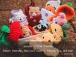 Veggie Hideout Friends, Easter Critters, Garden Animal Crochet PDF Pattern Rabbit, Hamster, Raccoon, Squirrel, Mouse, Fox and Bee - Image 10